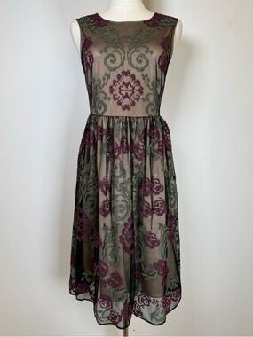 Sundance Catalog | Sleeveless Embroidered Floral Mesh Dress Women’s Size 2